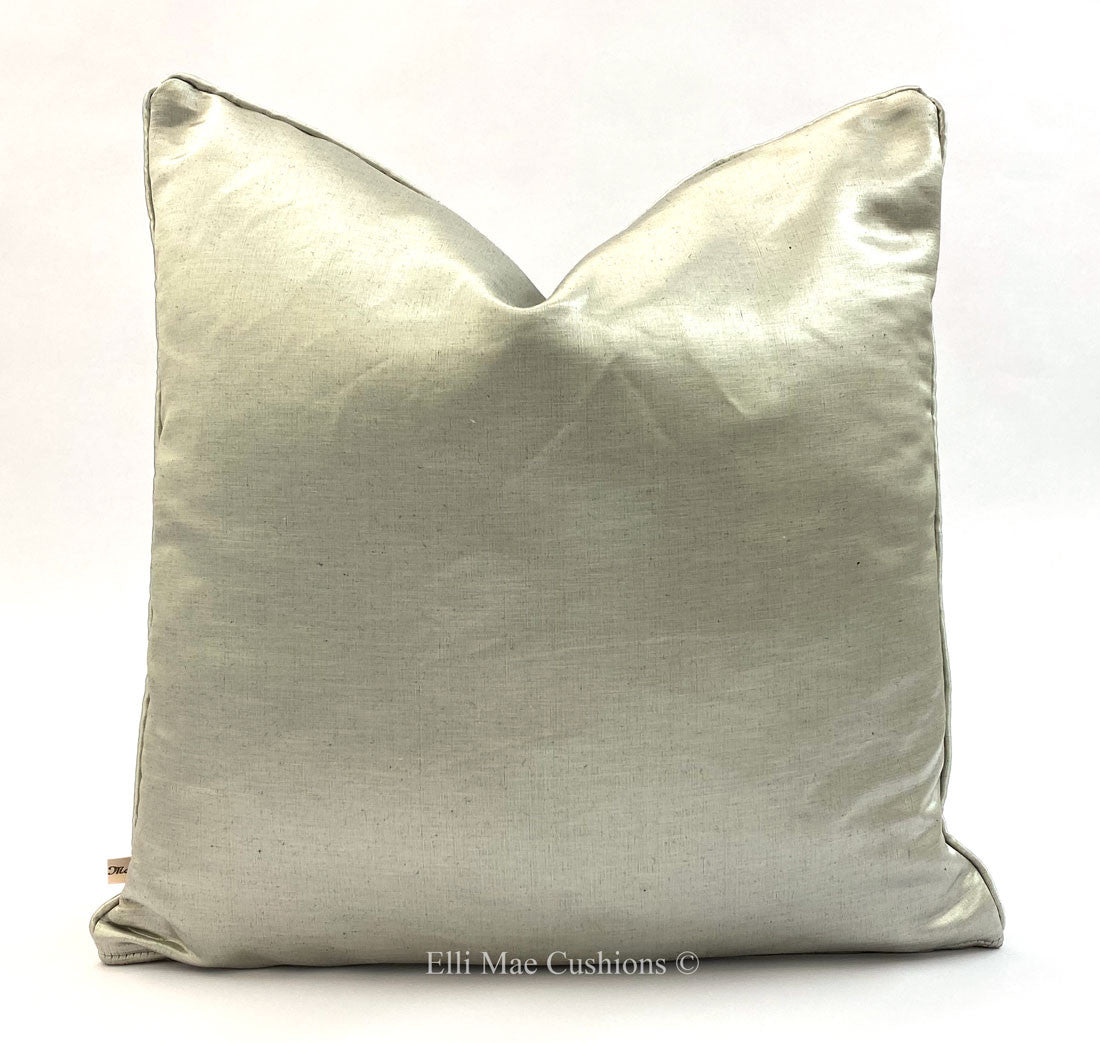 Luxury Designer Contemporary Modern Silvery Beige Cushion Pillow Cover