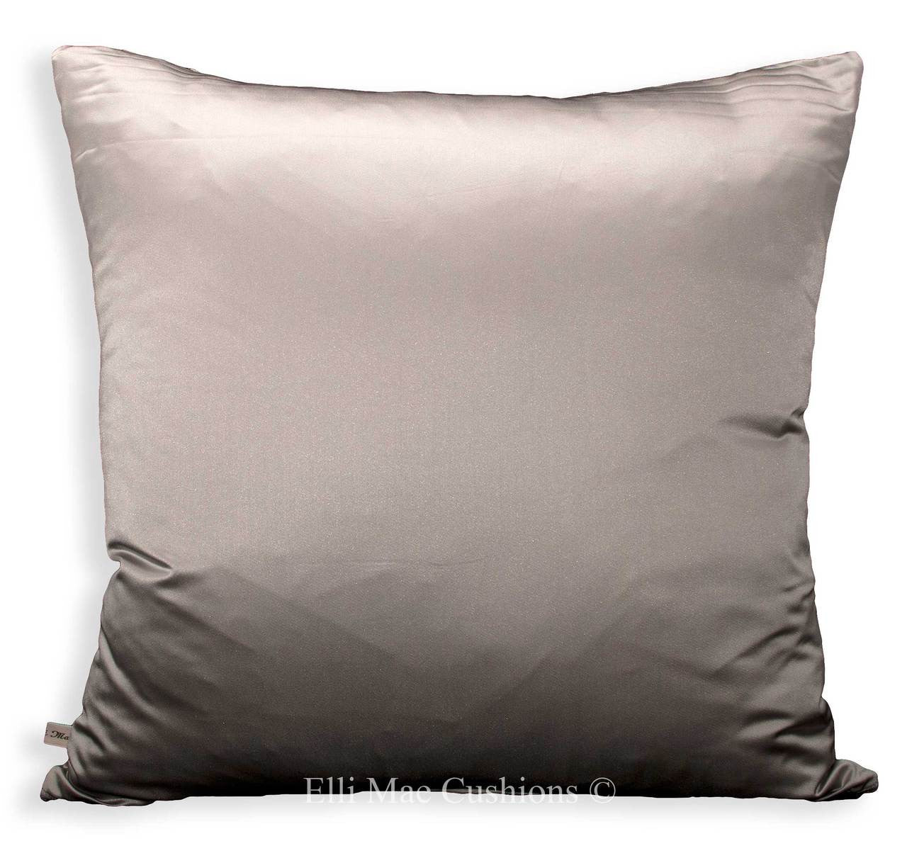 Sahco Mida Luxury Designer Grey Silver Silk Fabric Cushion Pillow Cover