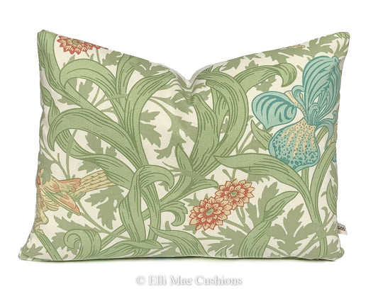 William Morris Iris Blue Green cushion Pillow Cover